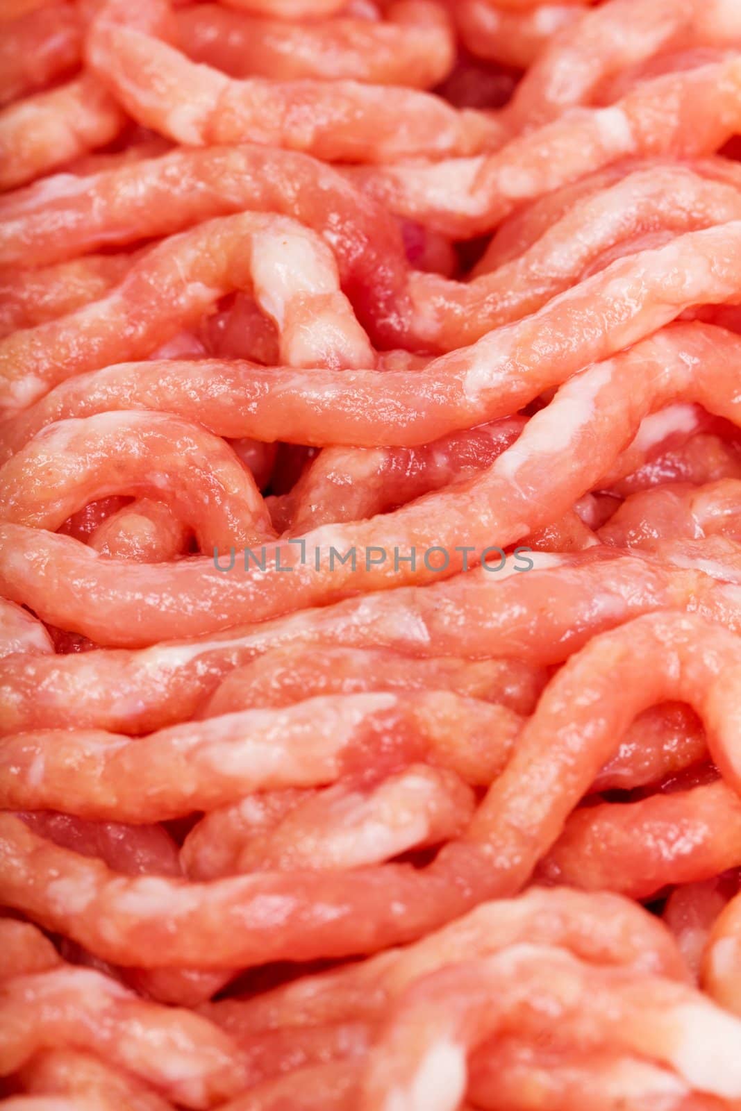 Close up view of some minced pork meat.