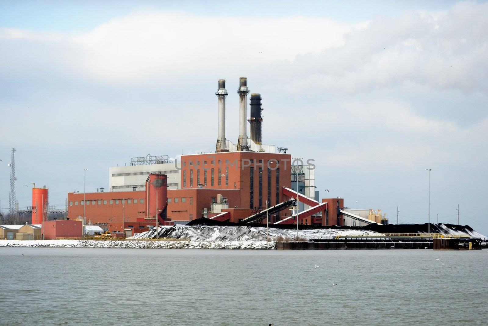 NRG Energy's Dunkirk Power Plant on lake Erie in Dunkirk New York.