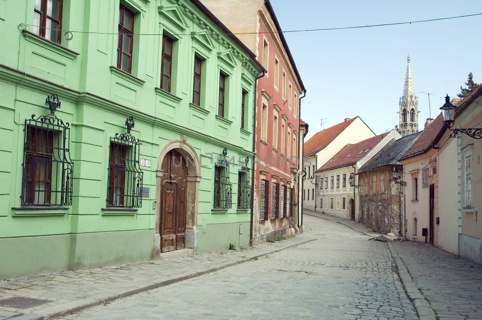 old town in bratislava - capital of slovakia, historic buildings, typical street