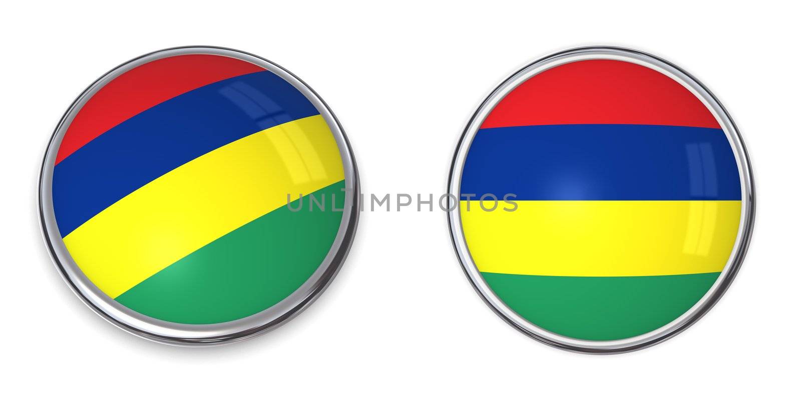 button style banner in 3D of Mauritius