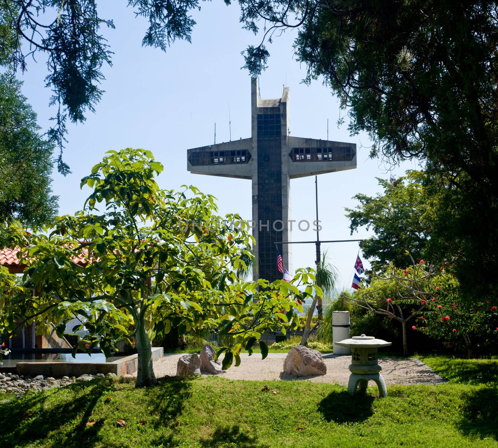 View of the El Vigia cross which stands over the city of Ponce in Puerto Rico