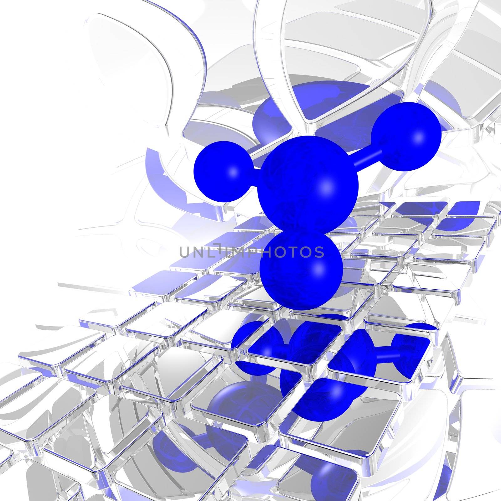 molecule in futuristic space - 3d illustration