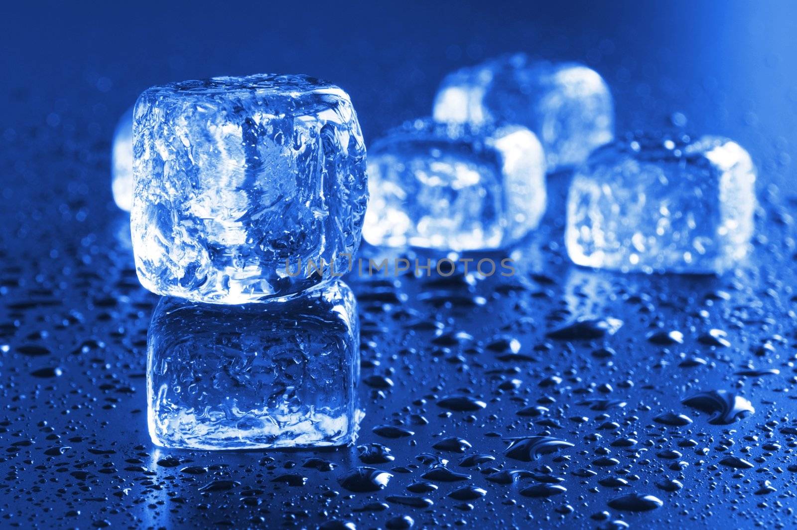 ice background with copyspace and water drops
