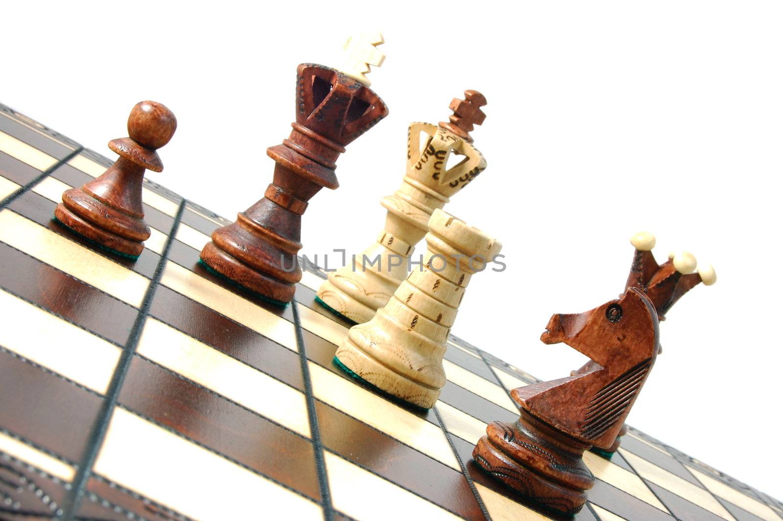 chess pieces on a chess board showing concept for strategic business