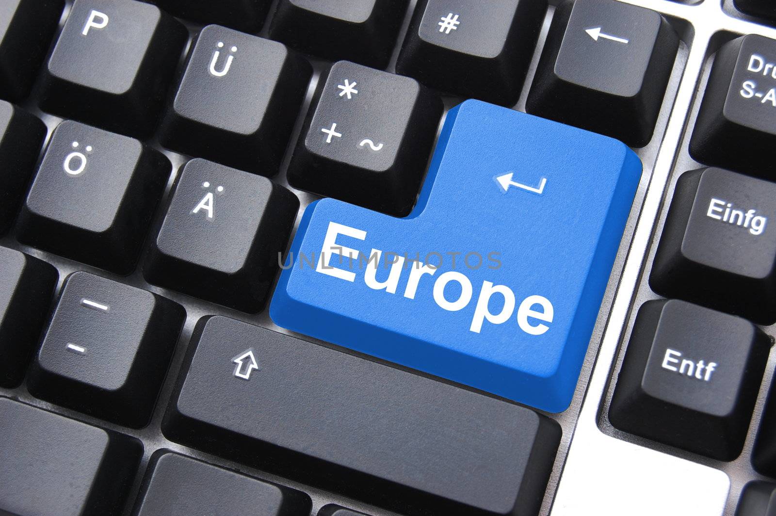 europe button showing concept for european union
