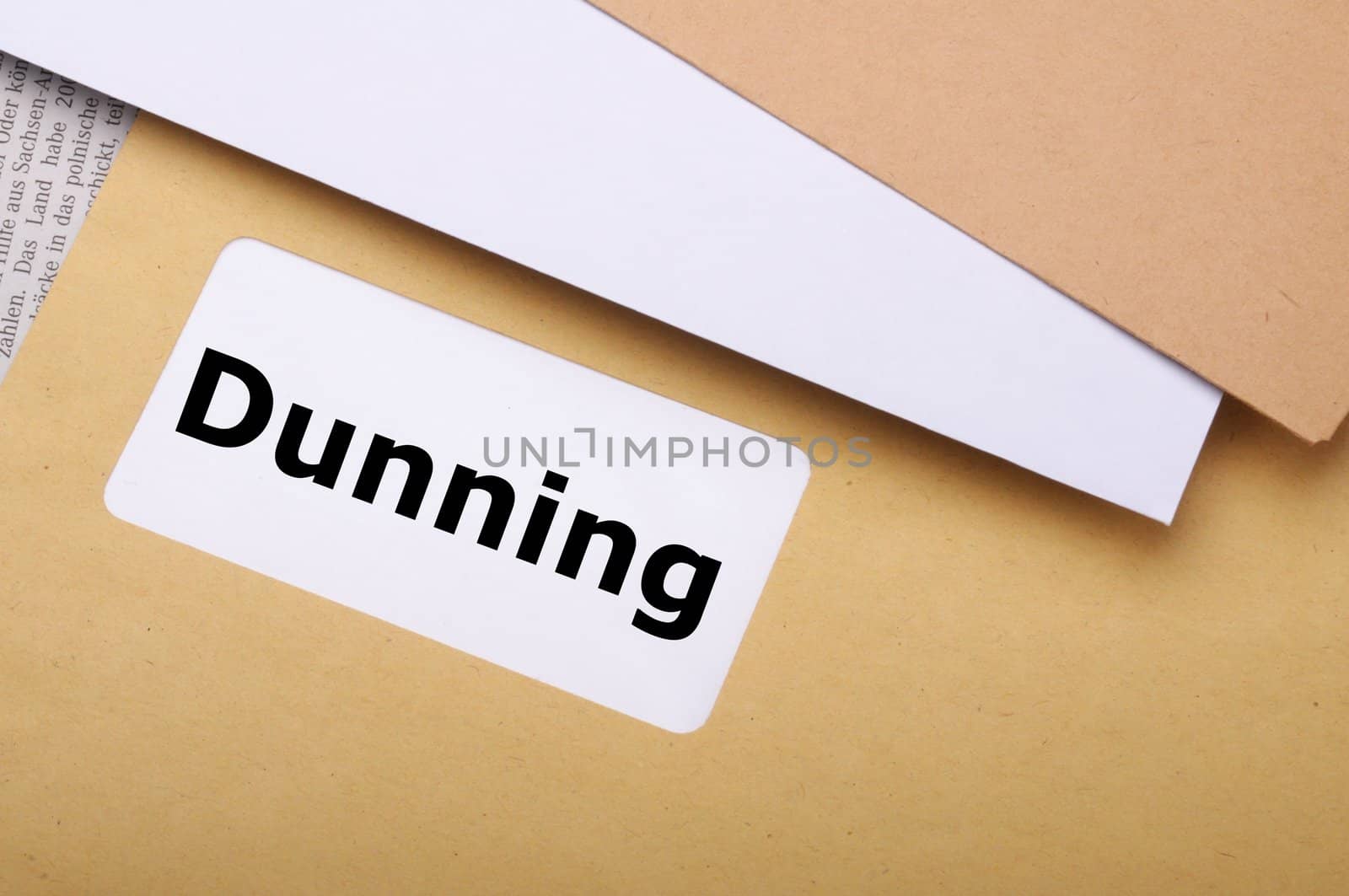 dunning or reminder concept with post letter and word