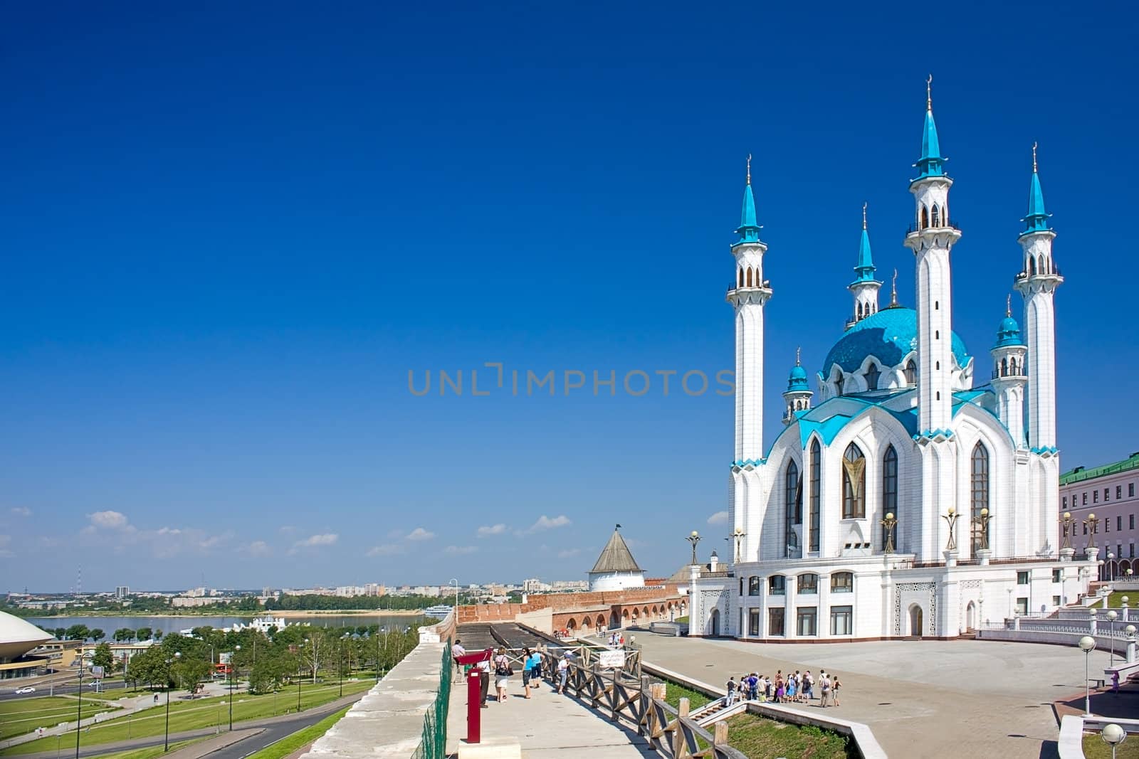 View of the beautiful Qolsharif Mosque in Kremlin, Kazan, Russia.