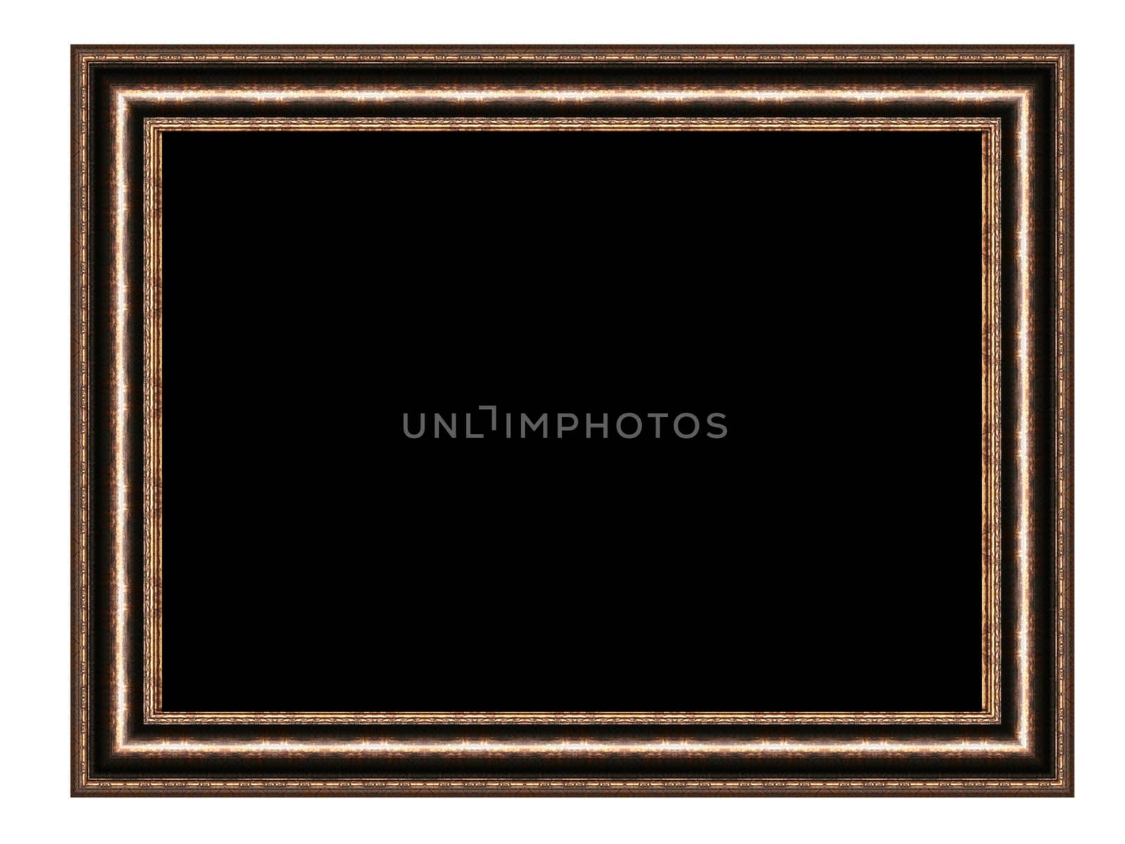 A large wooden frame - dark wood on white background