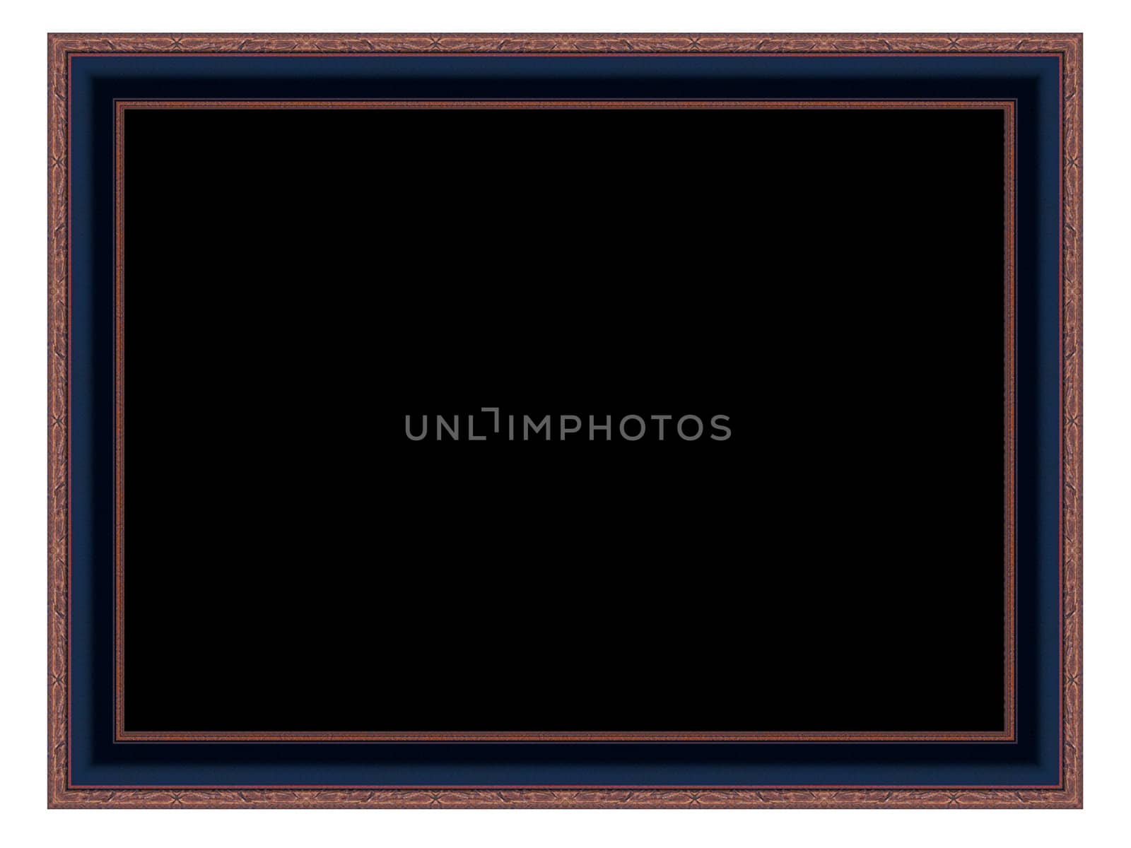 A large wooden frame - dark wood on white background