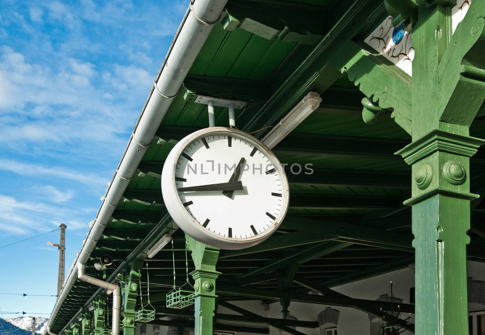 Antique Station Clock taken in Austria outdoors