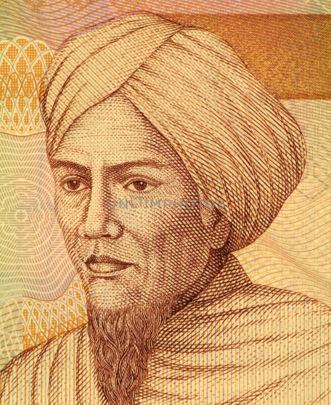 Tuanku Imam Bonjol (1772-1864) on 5000 Rupiah 2008 Banknote from Indonesia. Hero in the Indonesian struggle against Dutch rule.
