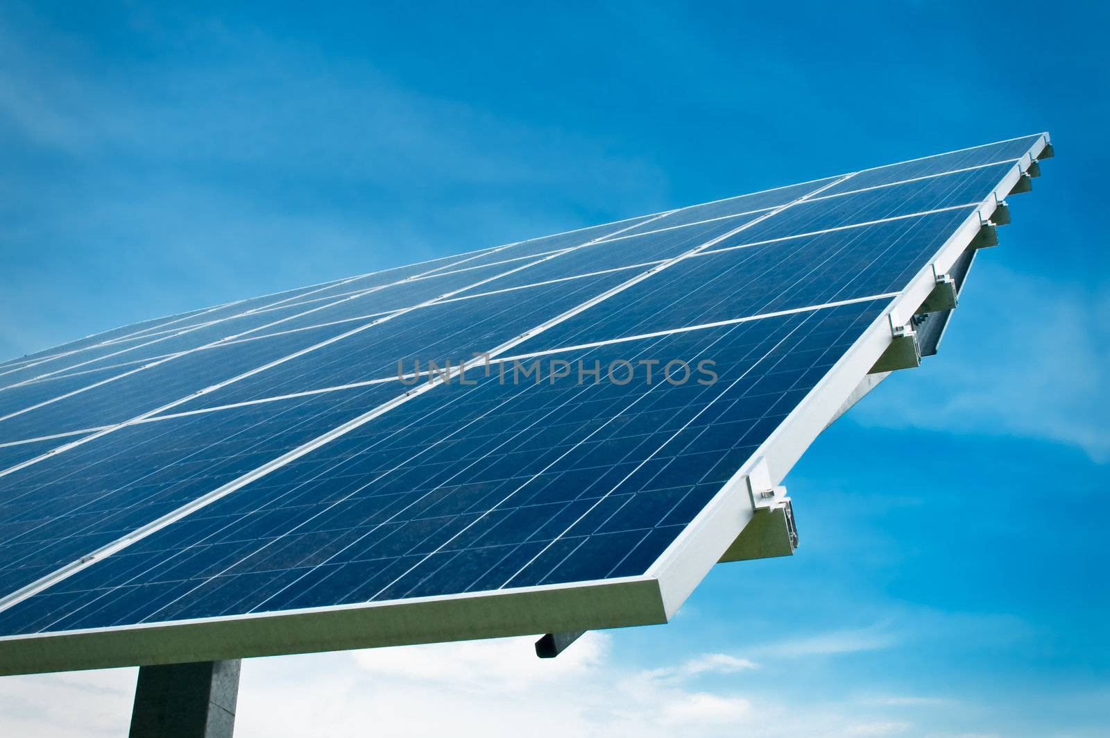 Detail of a Solar Collector with blue Sky