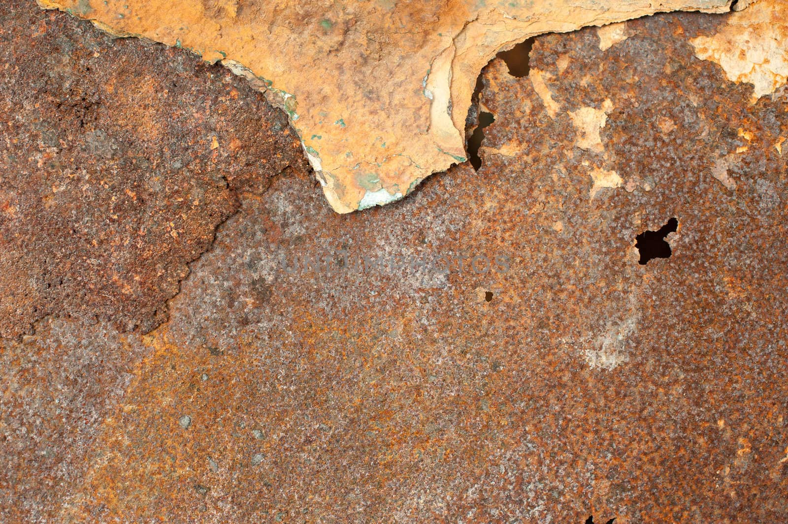 Grunge background of an heavily oxidized metal sheet