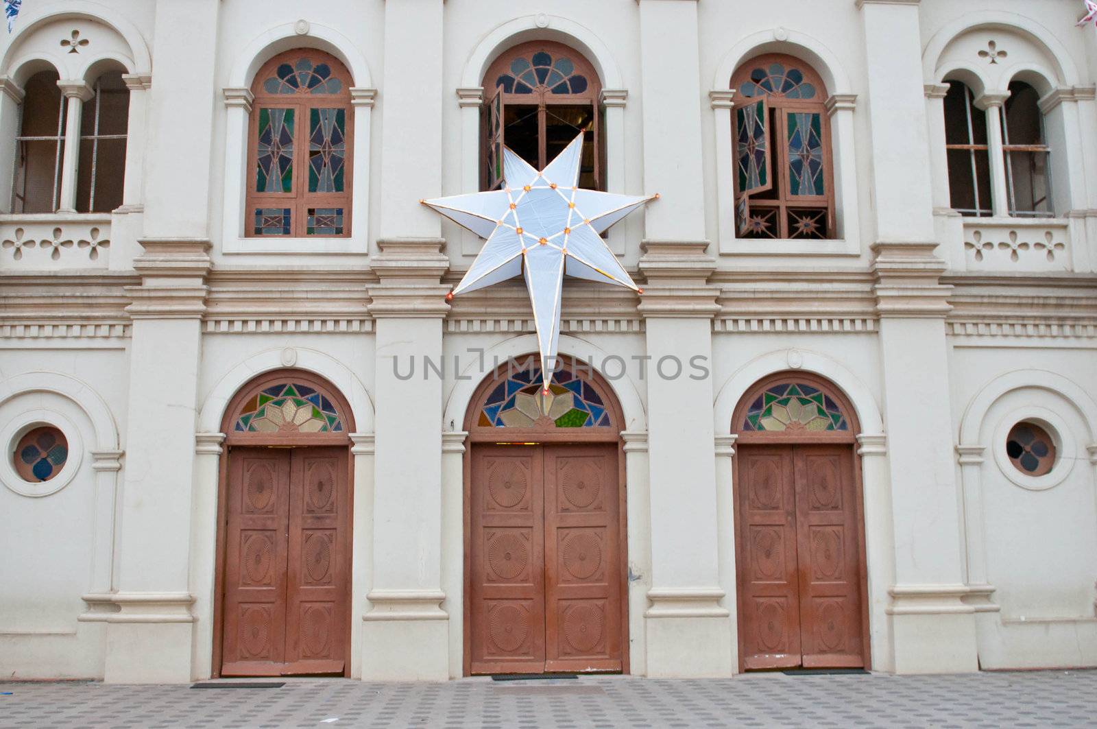 A big star at a local church during charistmas