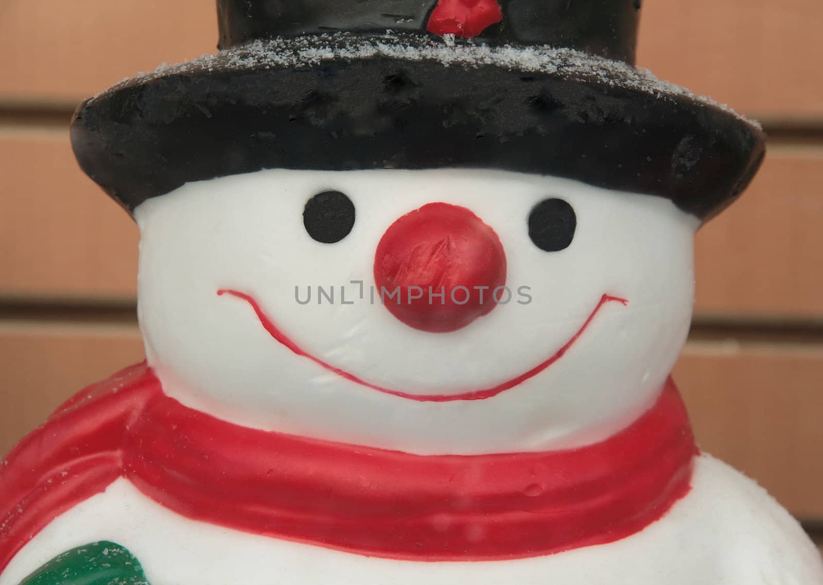 Snowman (in wax) , represation of the christmas enjoyment and happiness