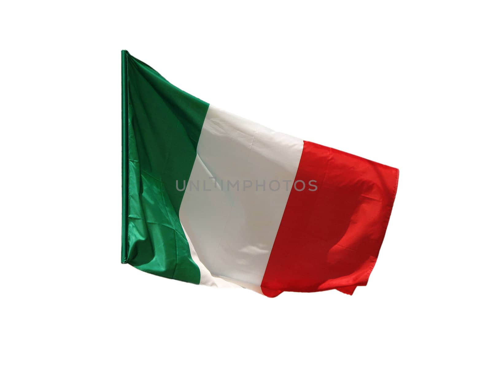 Italian flag isolated on white.