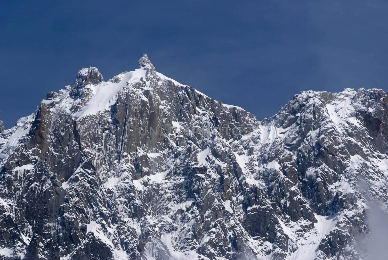 The Mont Blanc mountain range in Chamonix