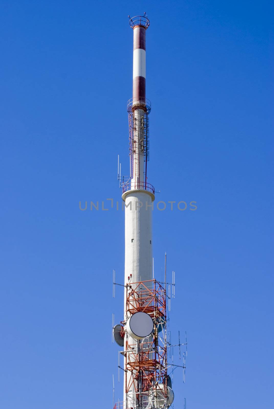 Mobile phone & satellite telecommunications tower - portrait orientation