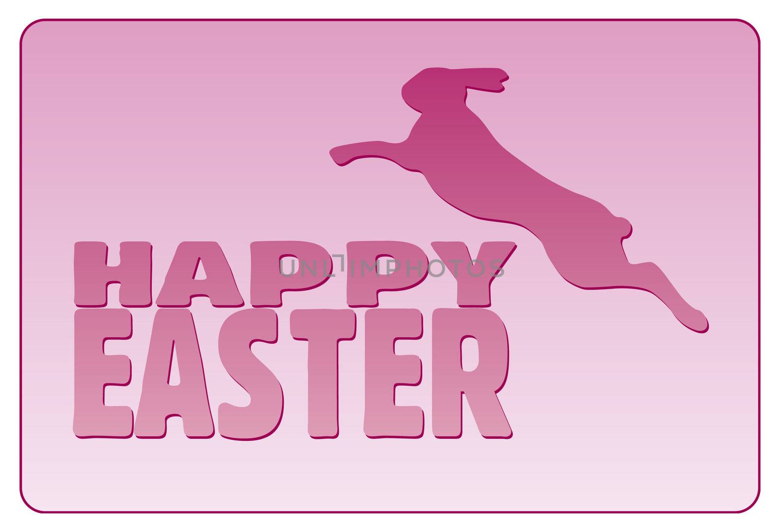 An image of happy easter jumping rabbit in pink