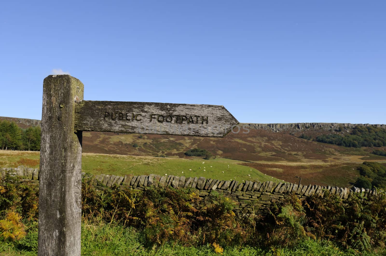 Stanage Edge in Peak District National Park Derbyshire England
