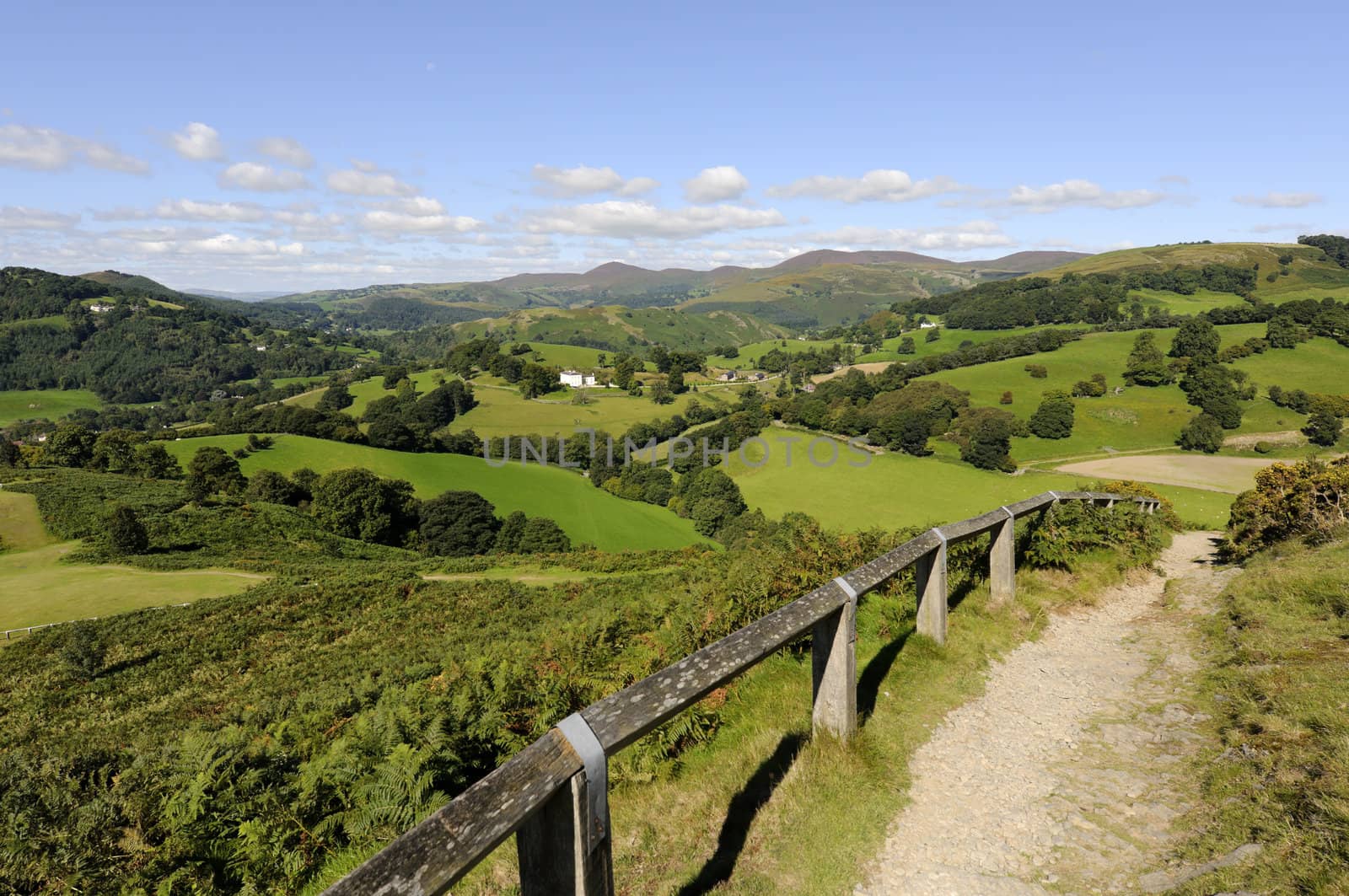 View from Castell Dinas Bran above Llangollen in Denbighshire Wales UK