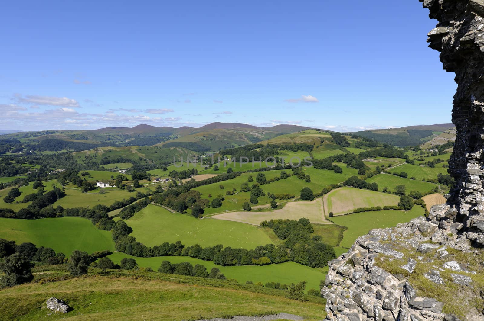 View from Castell Dinas Bran above Llangollen in Denbighshire Wales UK
