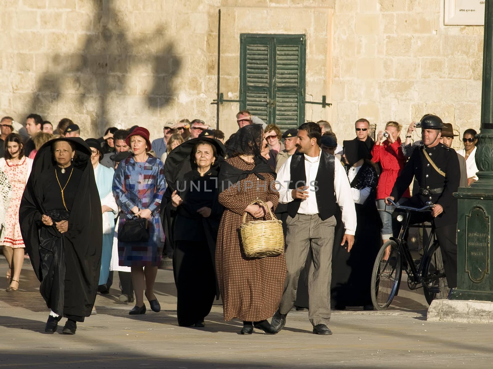 Reenactment of scenes from the streets of Malta during WWII