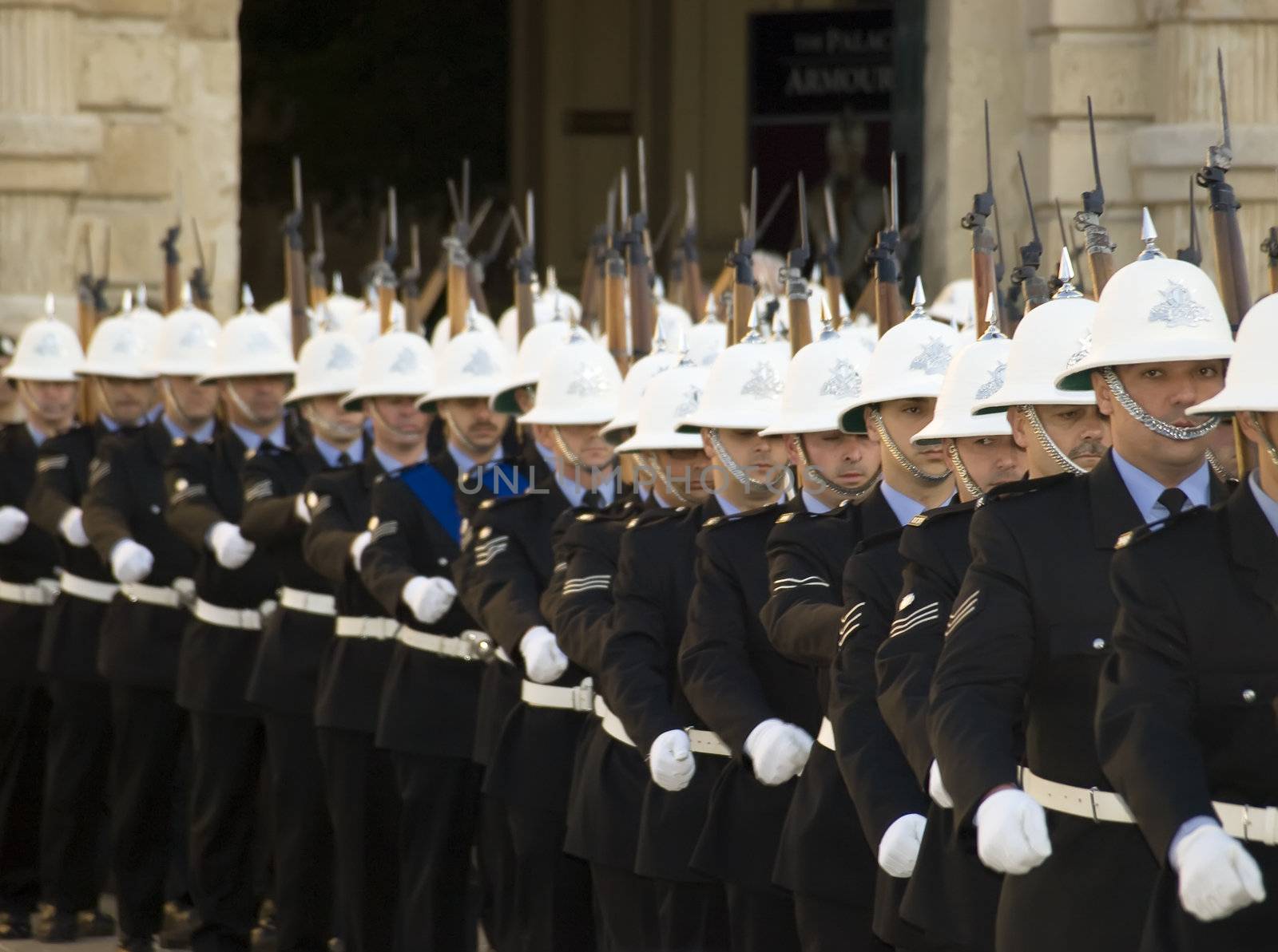 Guard of honour officers from the Malta Police Force      