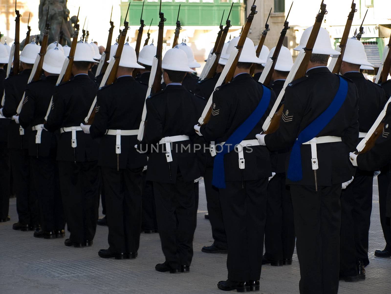 Guard of honour officers from the Malta Police Force      