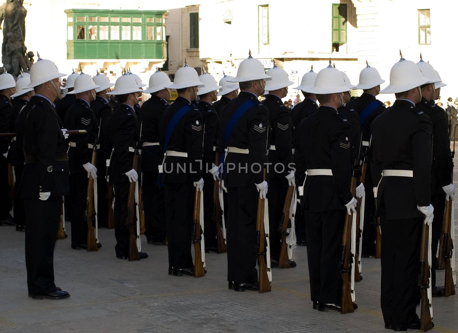 Guard of honour officers from the Malta Police Force      