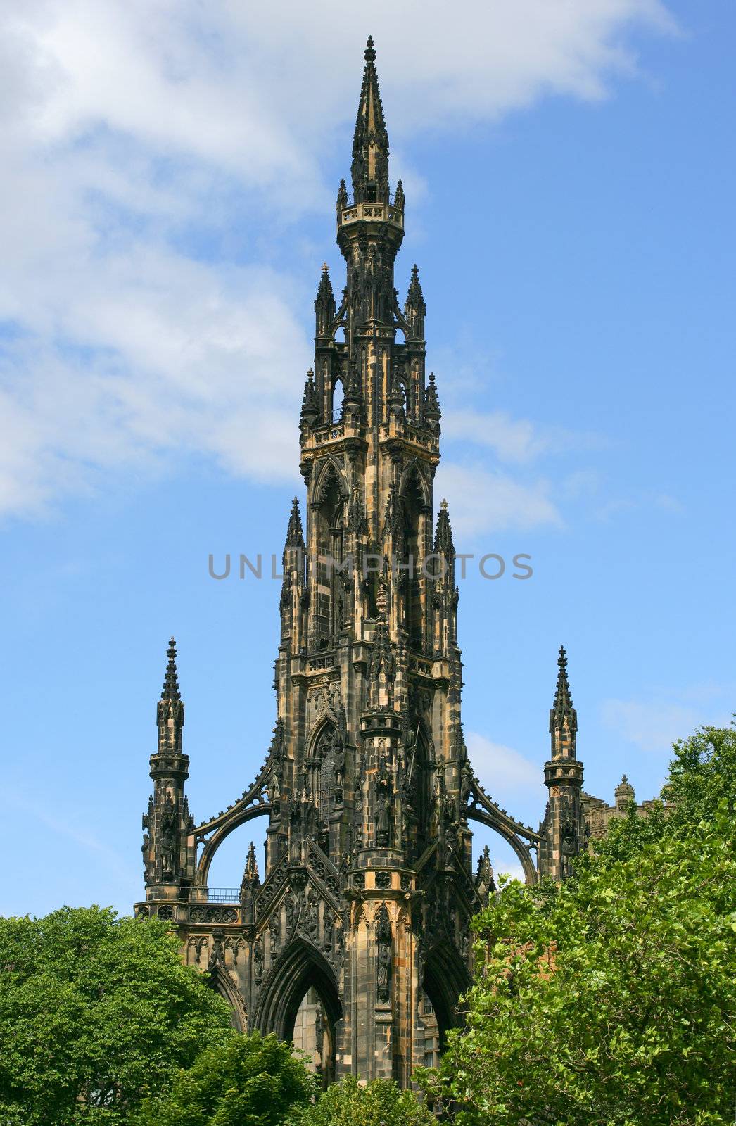 An image of the Scott Monument in the beautiful city of Edinburgh, Scotland.
