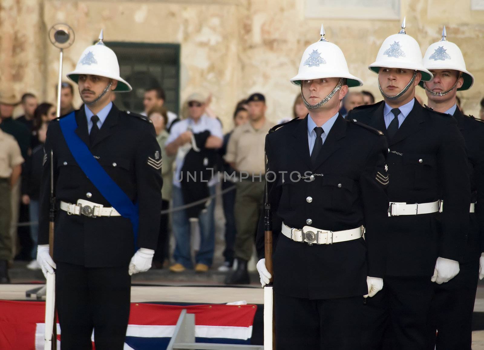 Guard of honour officers from the Malta Police Force      