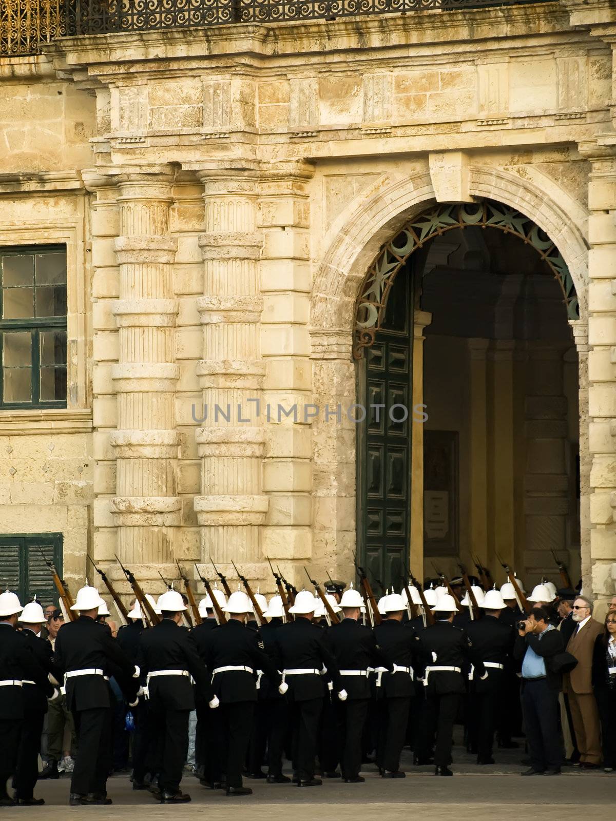 Guard of honour officers from the Malta Police Force      