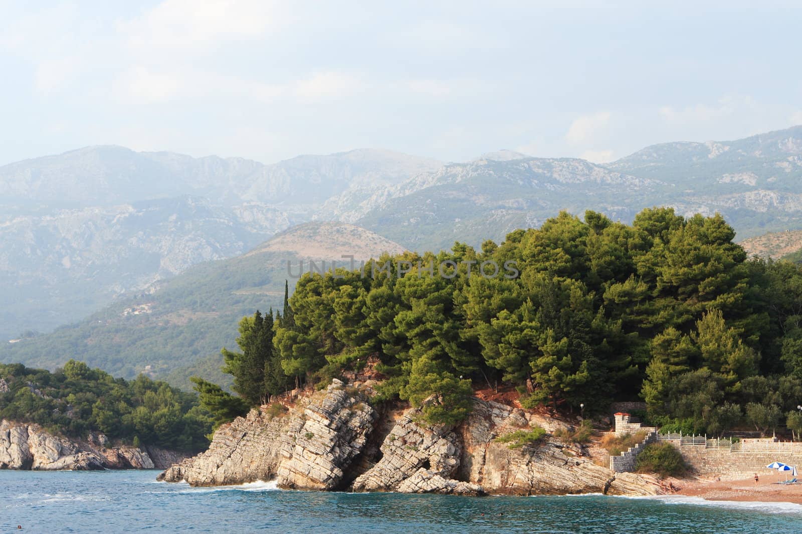 Coast of Adriatic sea in Montenegro