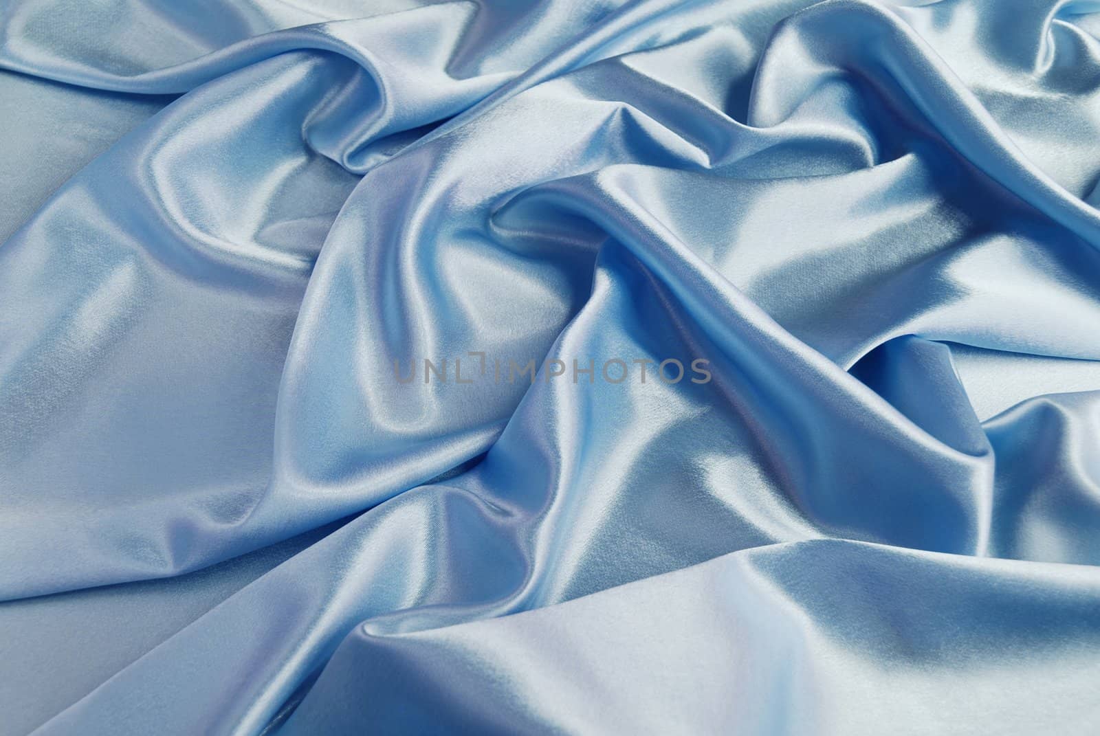 Blue satin with a folds