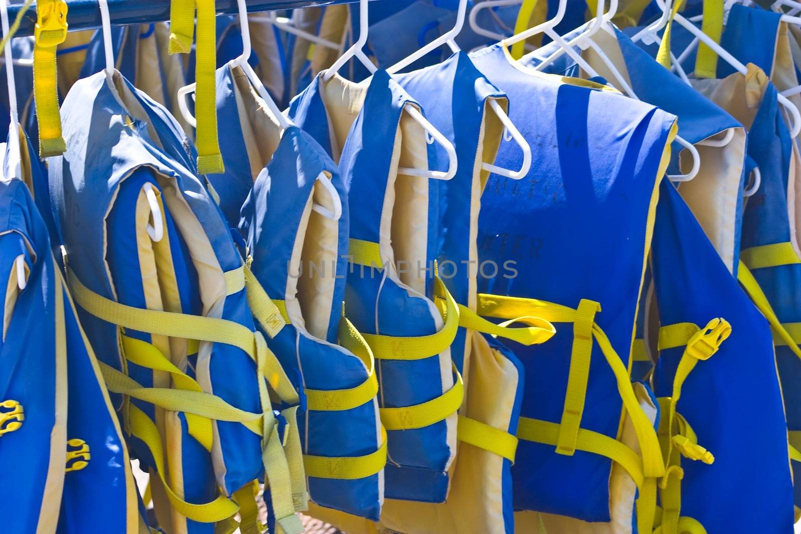 Life jackets in Shoreline Park, California