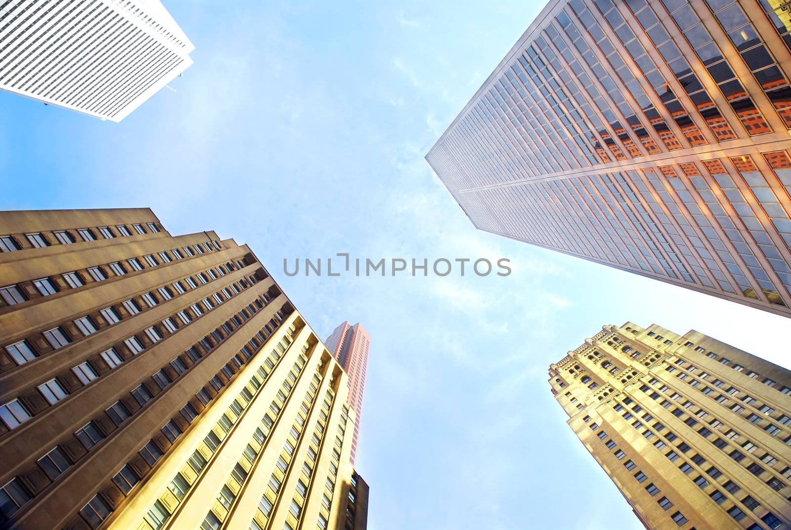 Several corporate buildings in city business center