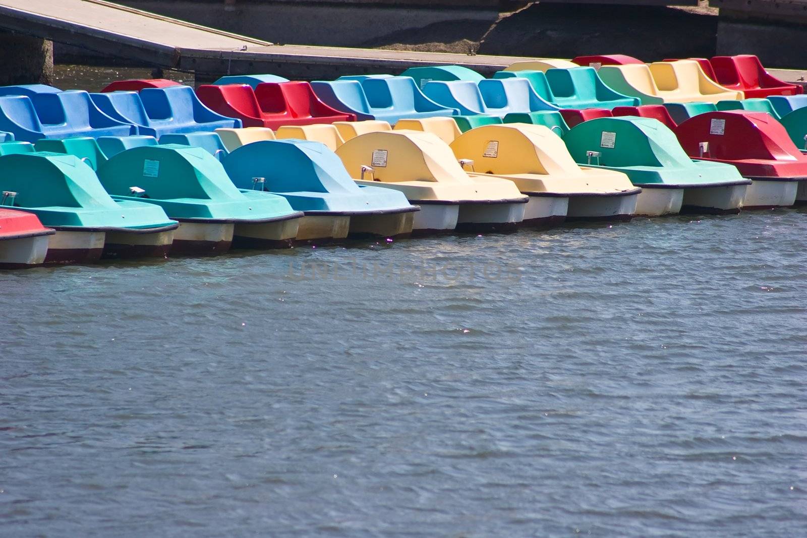 Pedal boats in Shoreline Lake