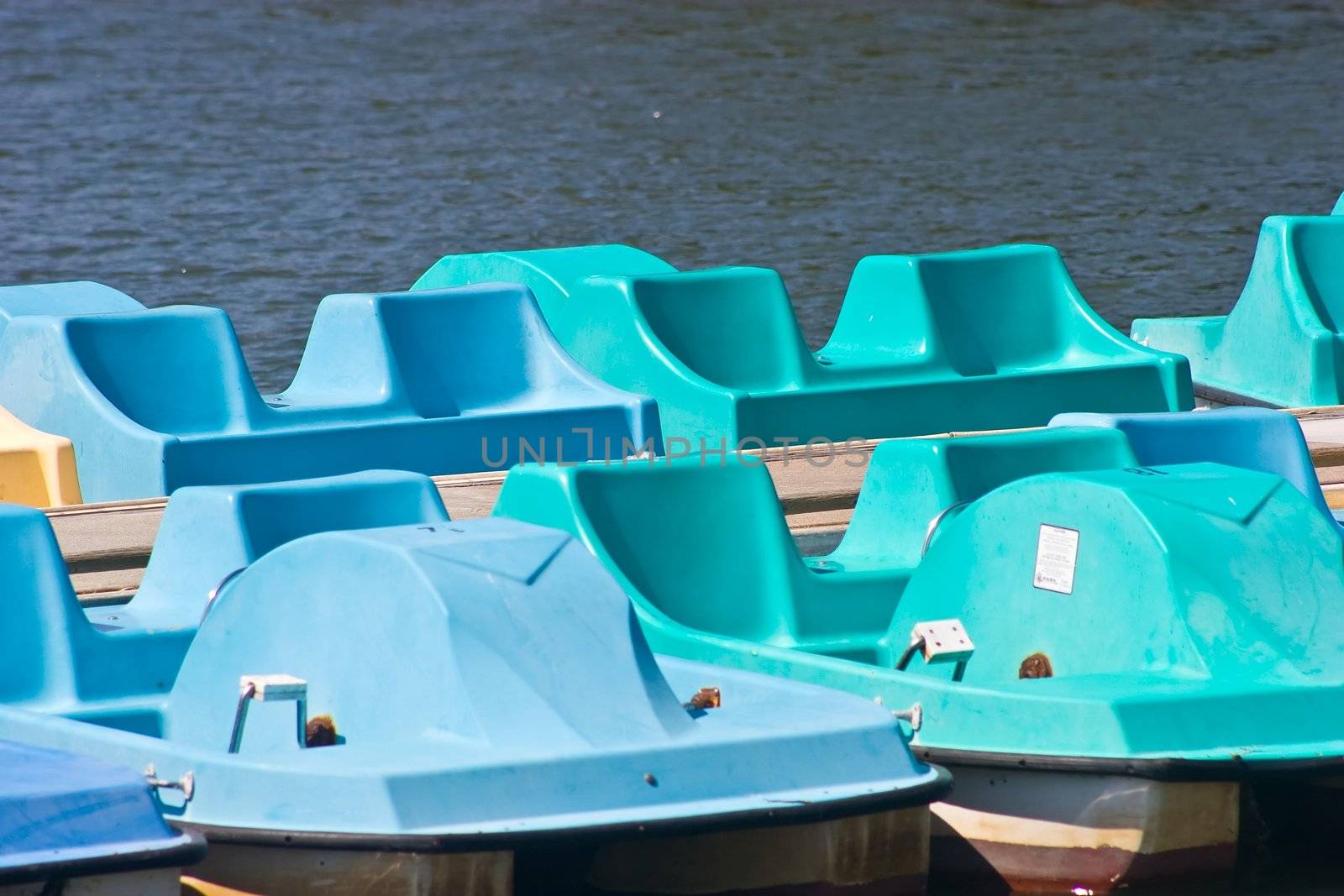 Pedal boats in Shoreline Lake