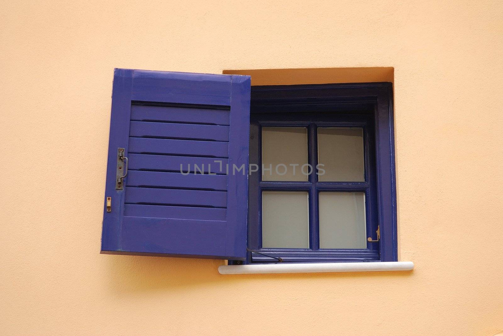 small blue window