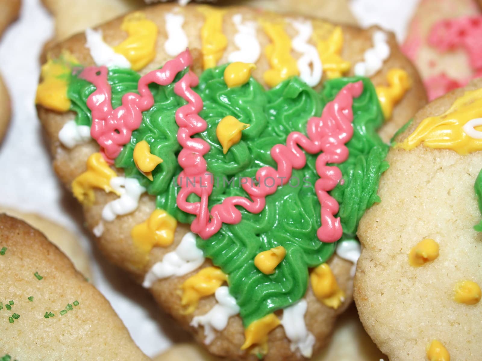 A plate of decorated christmas cookies