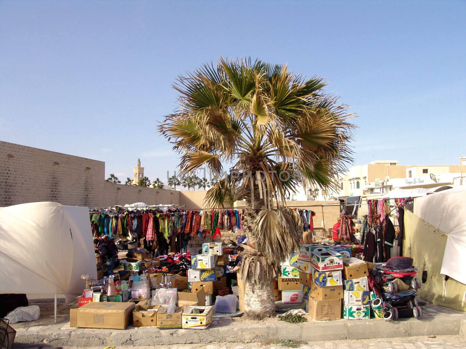 MADHIA, TUNISIA - DECEMBER 12: Typical traditional tunisian street market in Madhia. December 12, 2010 in Madhia, Tunisia.