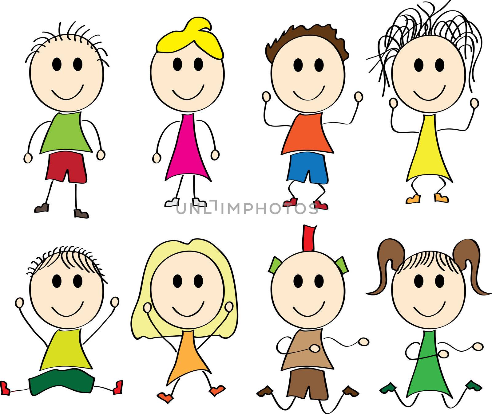 Illustration of happy kids