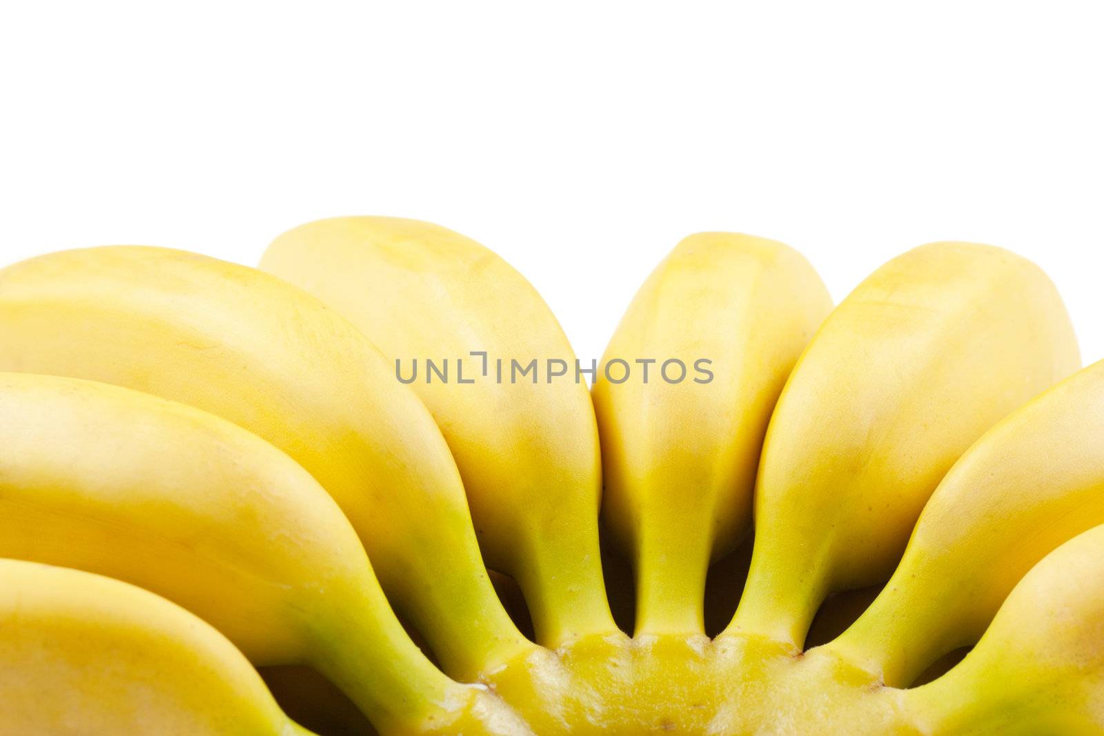 A bunch of bananas isolated over white background
