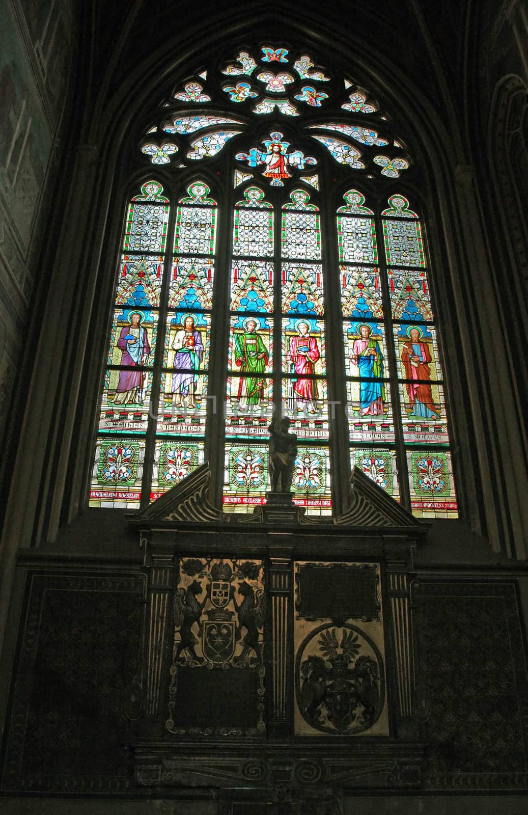 St. Vitus Cathedral stained glass window, Prague, Czech Republic