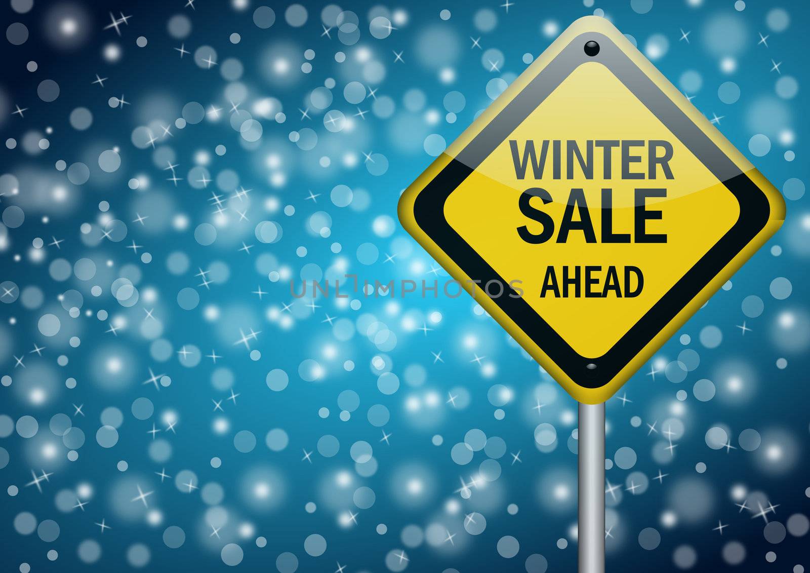 winter sale background with snowflakes by alexwhite