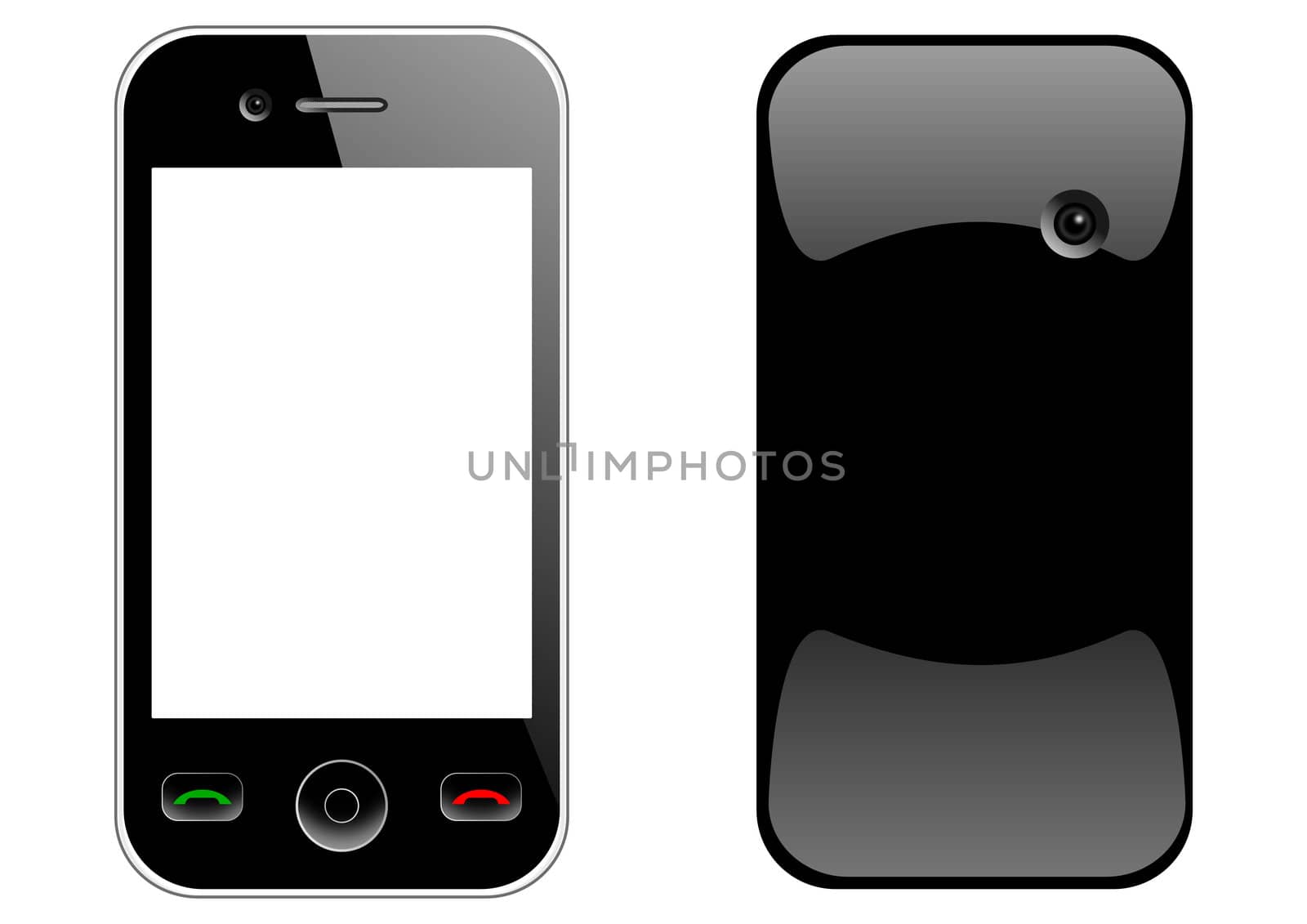 mobile phone front and back by alexwhite