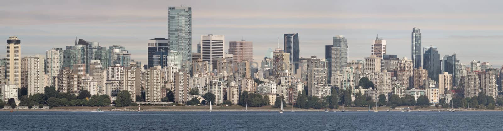 Vancouver BC Canada Downtown Skyline by English Bay Panorama