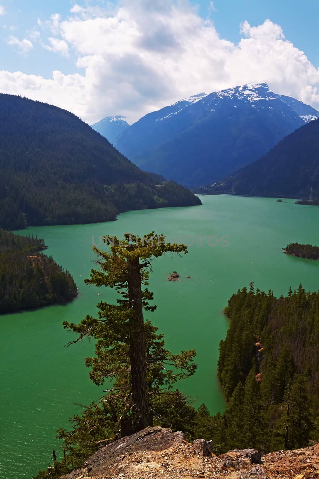 Green Waters of Lake Diablo, North Cascades, Washington, United States