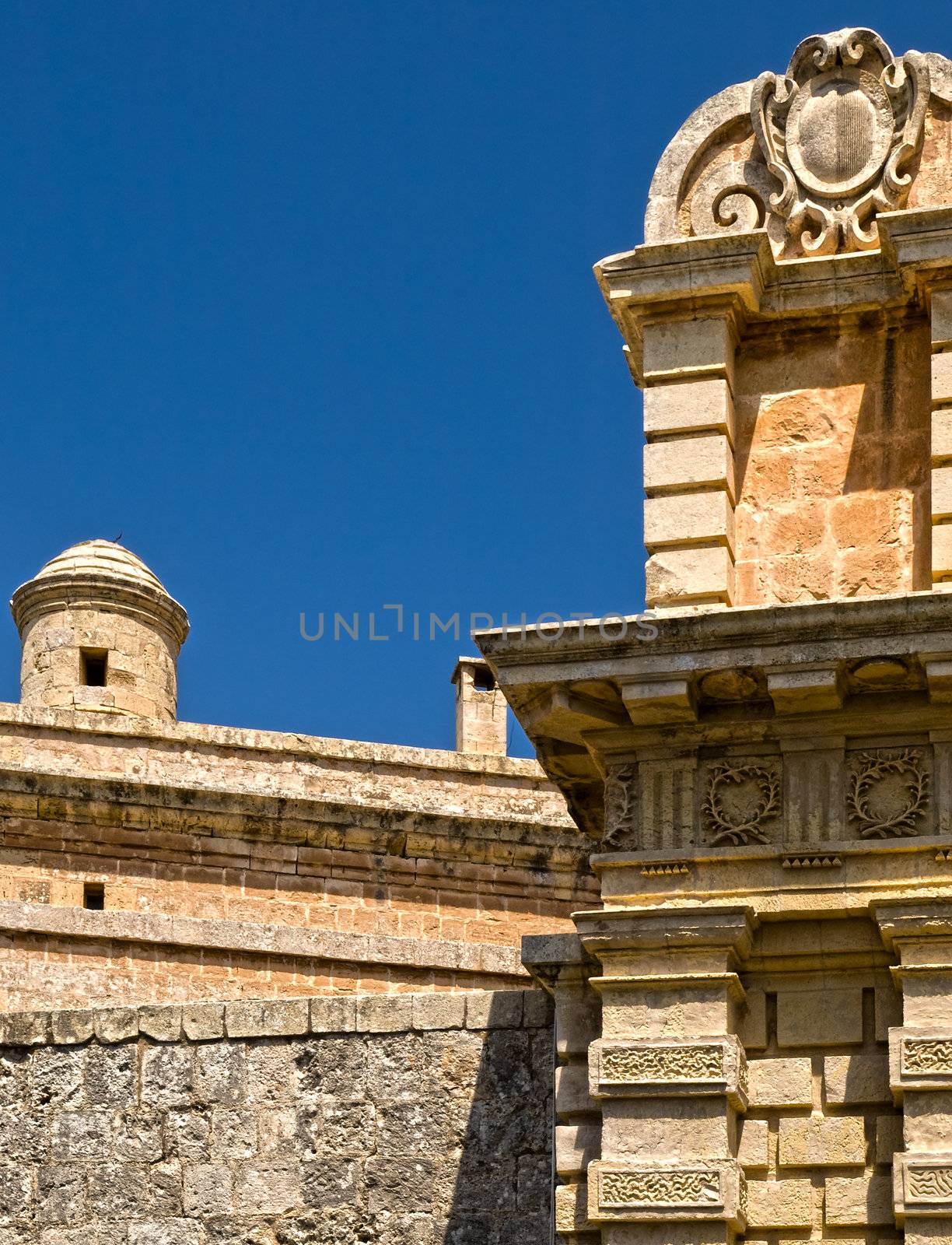 Detail of part of the main gate leading to Mdina